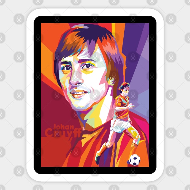 Johan Cruyff football legend T-shirt Sticker by Mulyadi Walet